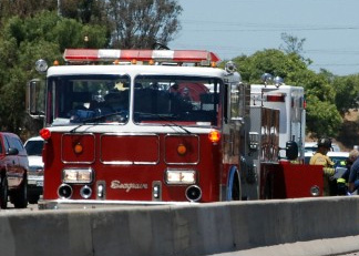 Chocan dos camiones de bomberos en Delicias