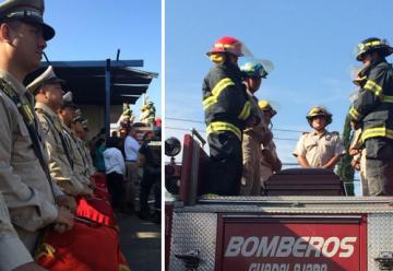 Bomberos dan último adiós a compañeros caídos