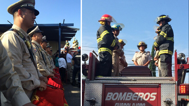 Bomberos dan último adiós a compañeros caídos