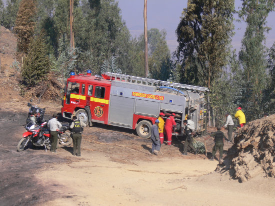 Carros bomberos fallan en un simulacro