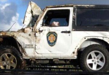 Choca camioneta de Bomberos contra otro vehiculo