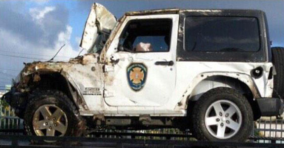 Choca camioneta de Bomberos contra otro vehiculo