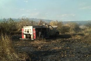 Los fuertes viento queman una motobomba de El Salto