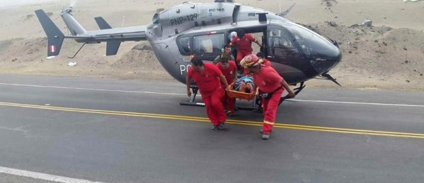 Bomberos realizaron rescate en el serpentín de Pasamayo