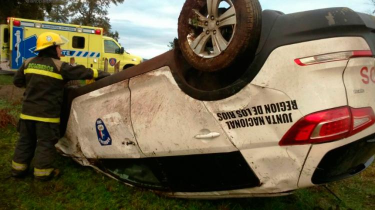 Presidente regional de Bomberos sufrió accidente en vehículo institucional