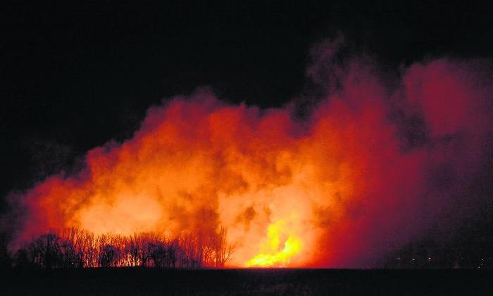 Alarma en Roca por gran incendio de pastizales