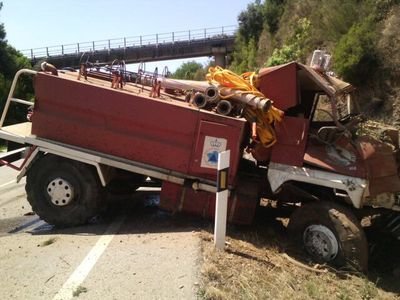 Herido un bombero que acudía a una falsa alarma