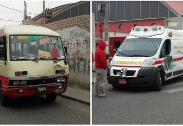 Minibús colisiona contra ambulancia de los bomberos