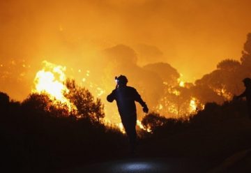 Dura tarea de los Bomberos para frenar un incendio forestal