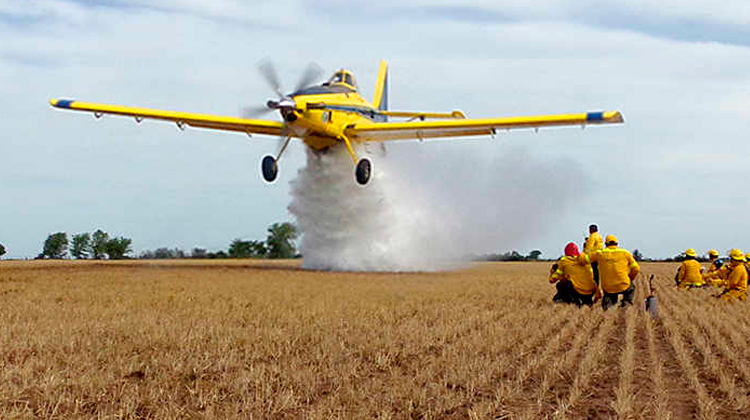 Práctica sobre incendios forestales en La Pampa