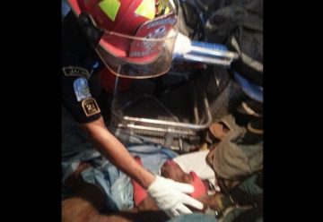 Bomberos de Guatemala auxilian a un perro baleado