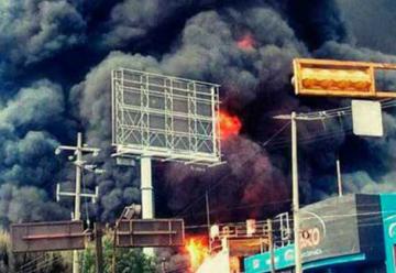 Incendio en fábrica de pinturas en Guadalajara