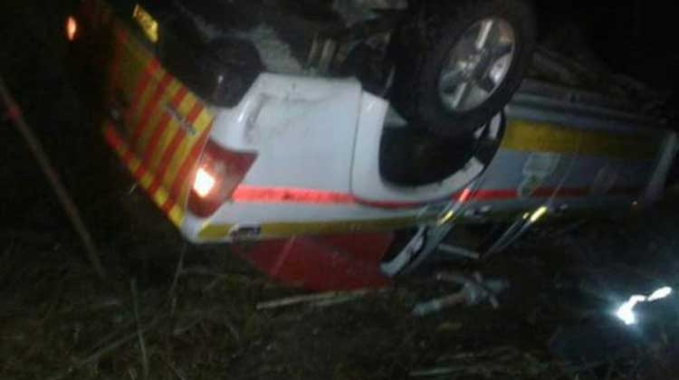 Se volcó el carro de bomberos de Marmato