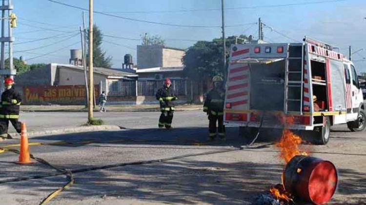 Simulacro de incendio realizado por Bomberos de La Banda