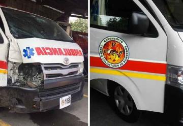 Reparan ambulancia que chocó por atender emergencia falsa