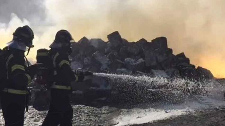 Nube tóxica en Madrid a causa de un incendio en un polígono industrial