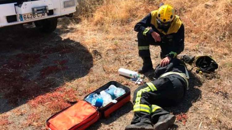 Un bombero herido en un incendio en Telde