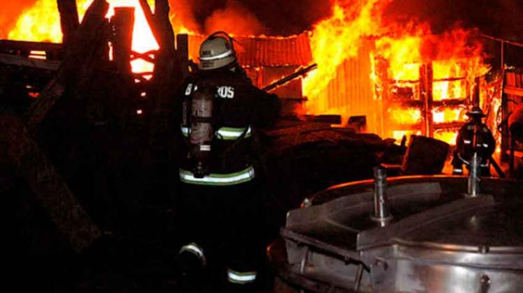 Incendio destruyó un galpón criadero de cerdos