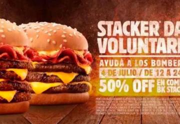 Llega el Stacker Day a Burguer King para ayudar a los bomberos