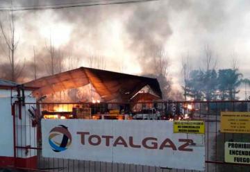 Se incendió un depósito de gas en Concepción