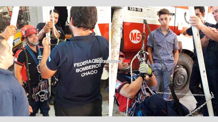Bomberos Voluntarios se capacitaron en rescate con cuerdas Bomberos Voluntarios se capacitaron en rescate con cuerdas