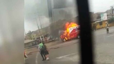 Se incendió una ambulancia del cuerpo de los bomberos