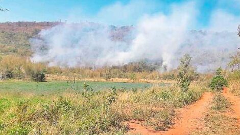 Bomberos voluntarios controlan incendio en el Ybytyruzú
