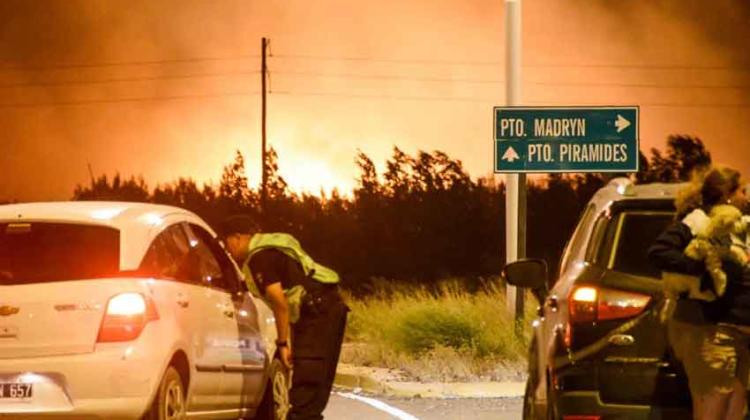 Importante incendio forestal se desarrolla en Puerto Madryn