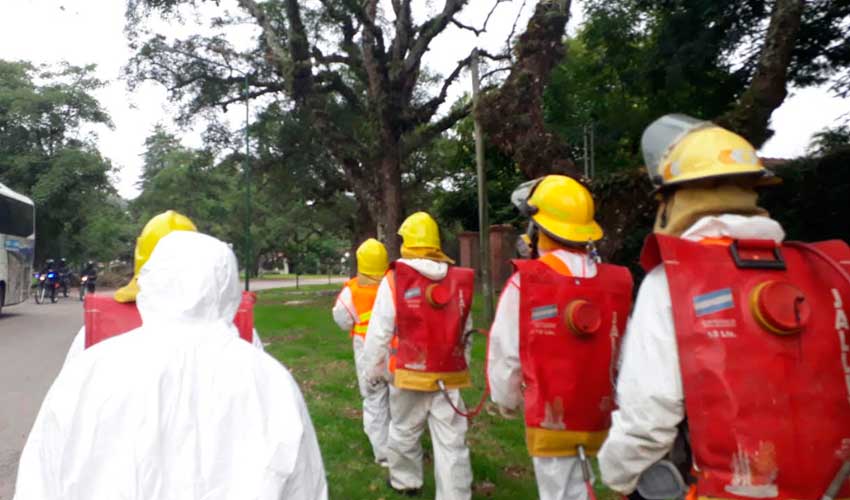 Bomberos Voluntarios de San Lorenzo realiza desinfección