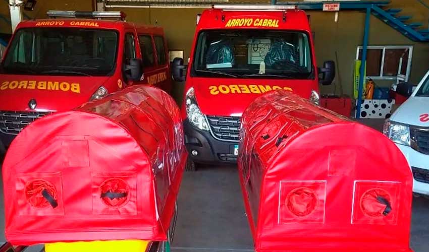Bomberos de Arroyo Cabral adquirió dos cápsulas sanitarias