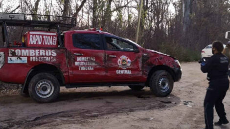 Volcó una camioneta de los Bomberos de Tunuyán