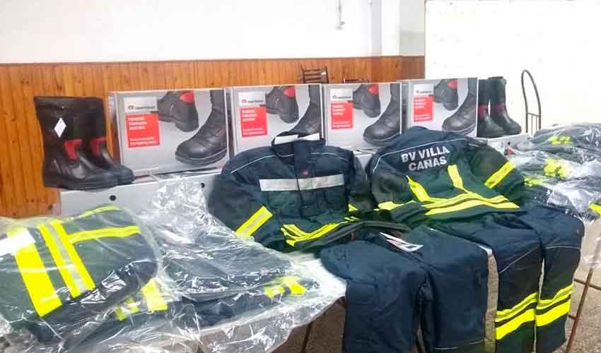 Equipos de protección personal para Bomberos de Villa Cañas