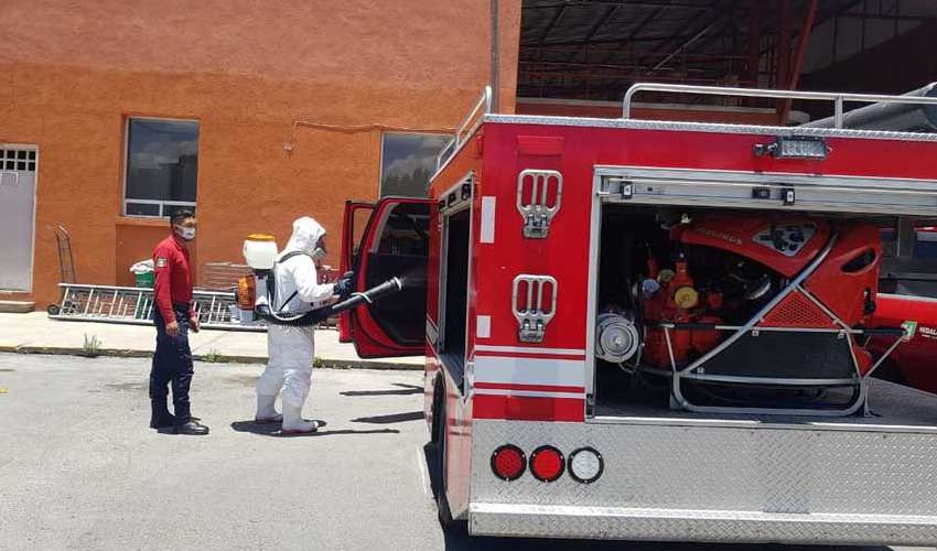 Dan positivo a coronavirus dos bomberos en Pachuca