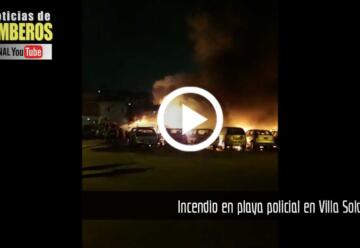Incendio en playa policial en Villa Soldati