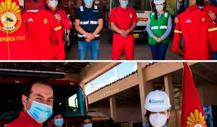 Bomberos Voluntarios de Cajamarca reciben equipos de protección