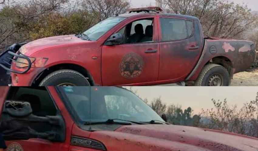 Dos unidades de Bomberos resultaron dañadas en incendio forestal