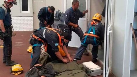 Nuevos integrantes de la brigada de rescate con cuerdas