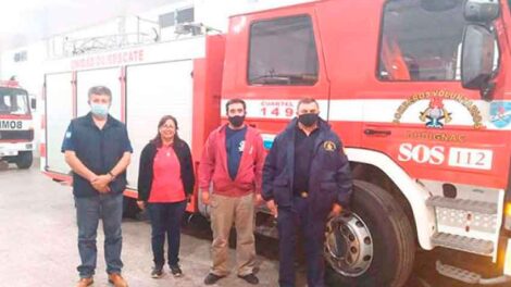 Bomberos de Dudignac recibieron a autoridades de la Federación