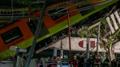 Derrumbe de un tramo del metro de Ciudad de México