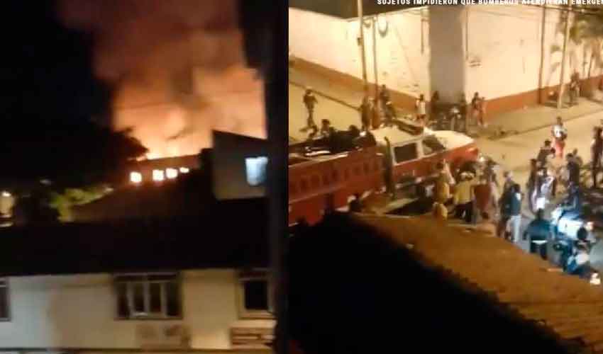 Sujetos no permitieron que bomberos apagaran el incendio