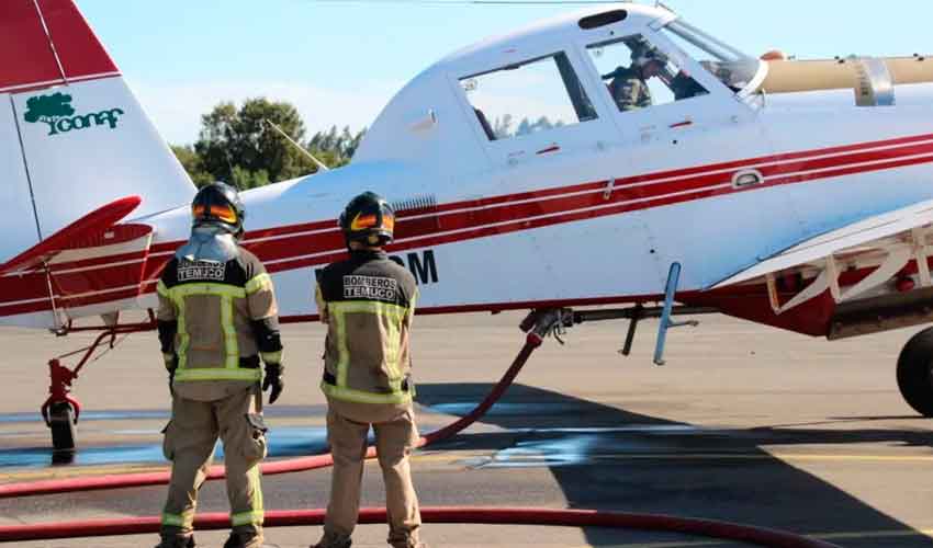 Bomberos termina abastecimiento de aeronaves para combatir incendios forestales
