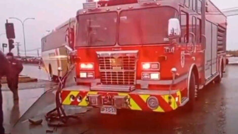 Colisión entre Carro de Bomberos de Punta Arenas y Bus