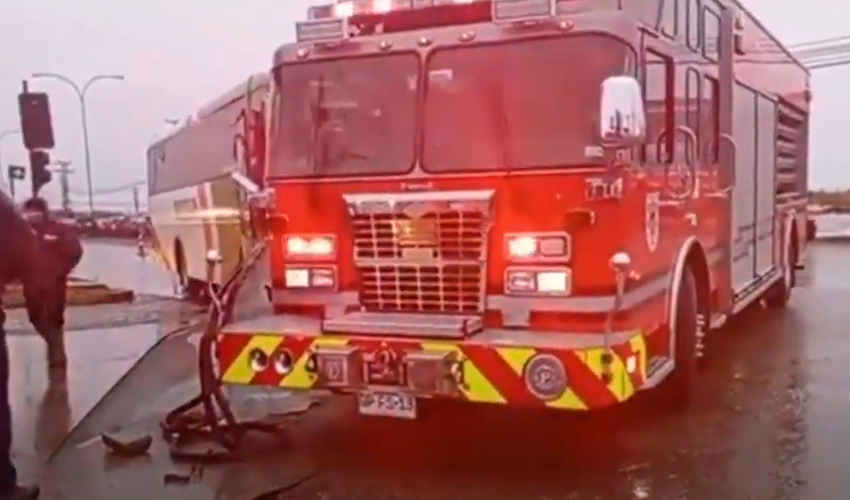 Colisión entre Carro de Bomberos de Punta Arenas y Bus