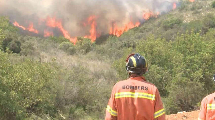 Un bombero resulta herido mientras apagaba un incendio forestal 