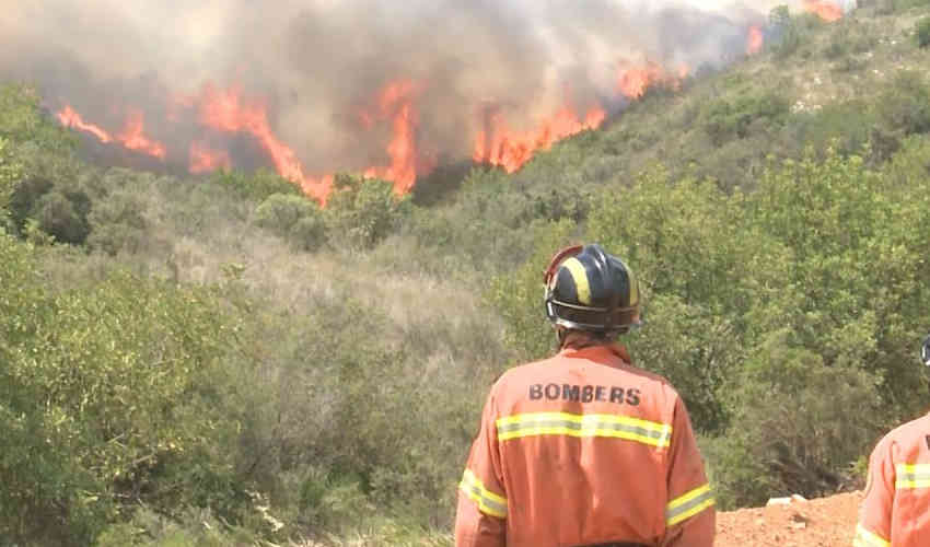 Un bombero resulta herido mientras apagaba un incendio forestal 
