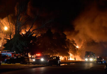 Impactante incendio en una fábrica de San Luis