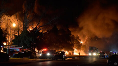 Impactante incendio en una fábrica de San Luis