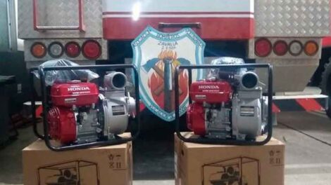 Bomberos de Zavalla compraron dos motobombas por la venta de rifas