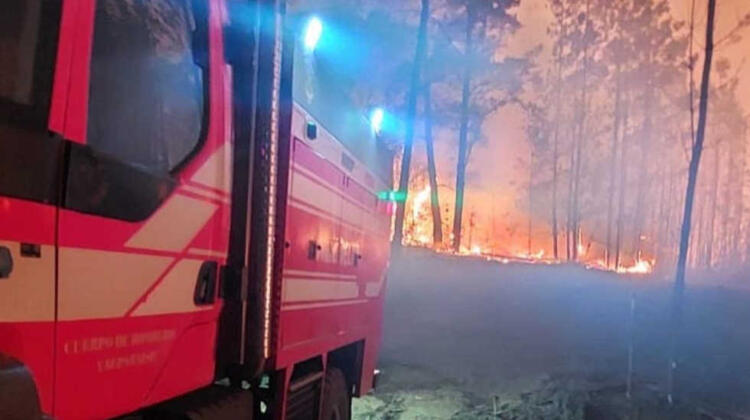 Fuera de control incendio forestal en Laguna Verde-Las Docas