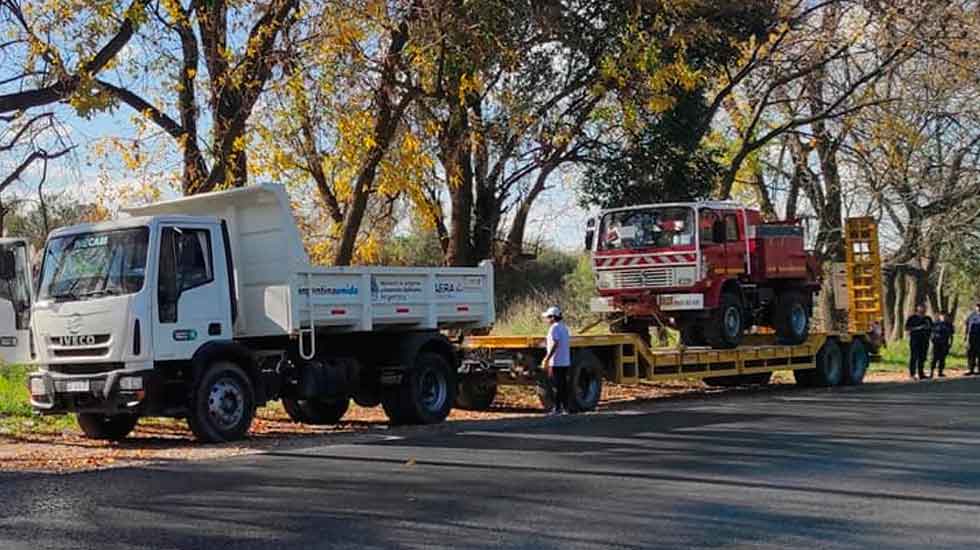 Llegó al país la nueva autobomba para los Bomberos de Médanos